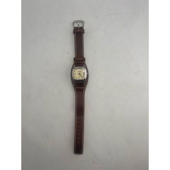 Fossil Women's Square Analog Watch Brown Leather Band Classic Style - Picture 4 of 7